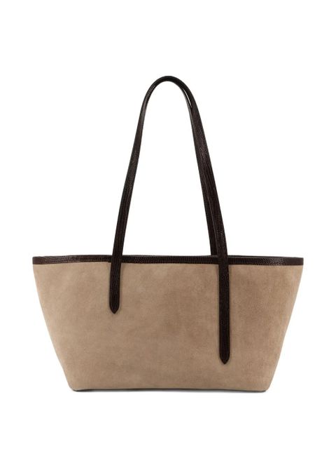 ATP Atelier Gaiba printed-lizard suede tote bag - Neutrals