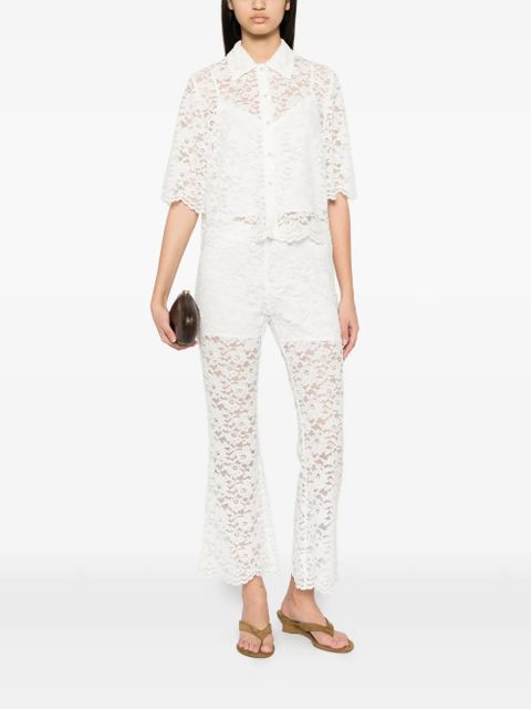 TWINSET lace-patterned short-sleeve shirt - White - zdjęcie produktu nr 2