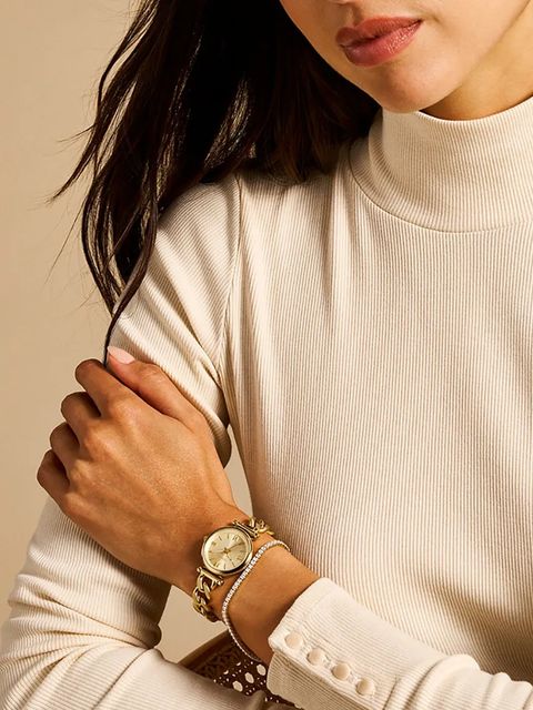 Fossil zegarek i bransoletka kolor złoty ES5387SET