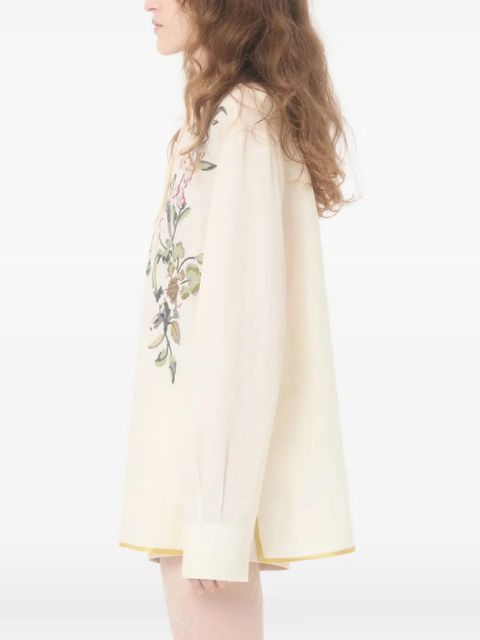 Valentino Garavani embroidered linen shirt - Neutrals