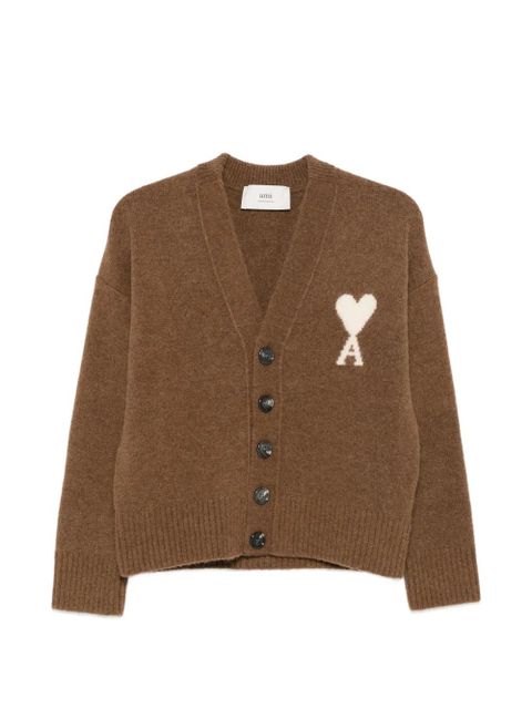 AMI Paris Ami de Coeur cardigan - Brown - zdjęcie produktu nr 1