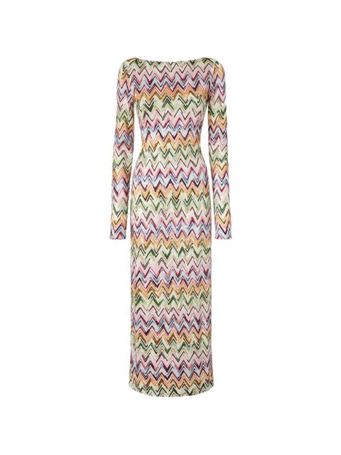 Missoni zigzag long-sleeve beach dress - Neutrals - zdjęcie produktu nr 1