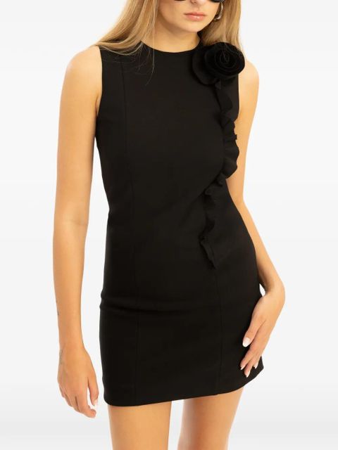 ROTATE BIRGER CHRISTENSEN flower ruffled mini dress - Black