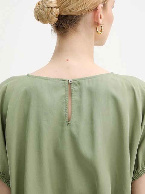 United Colors of Benetton bluzka damska kolor zielony gładka 5NPHDQ0C6