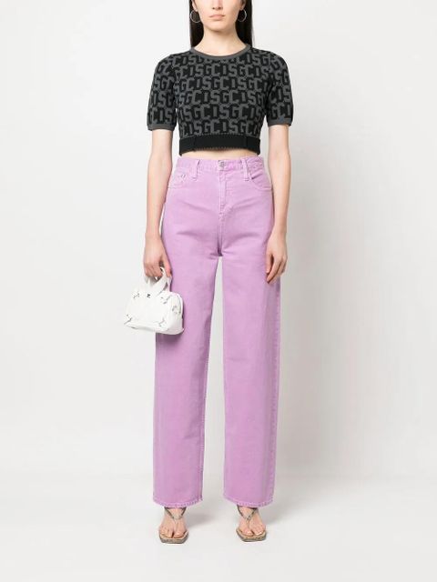 GCDS Matilda monogram cropped top - Black