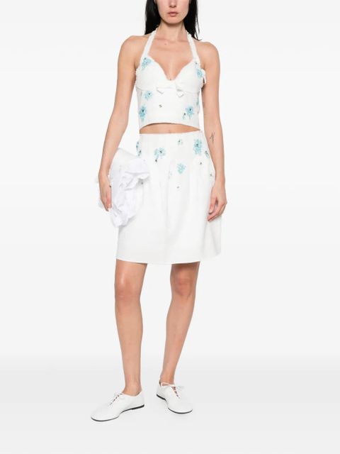 SHUSHU/TONG sequin-embellished mini skirt - White - zdjęcie produktu nr 2