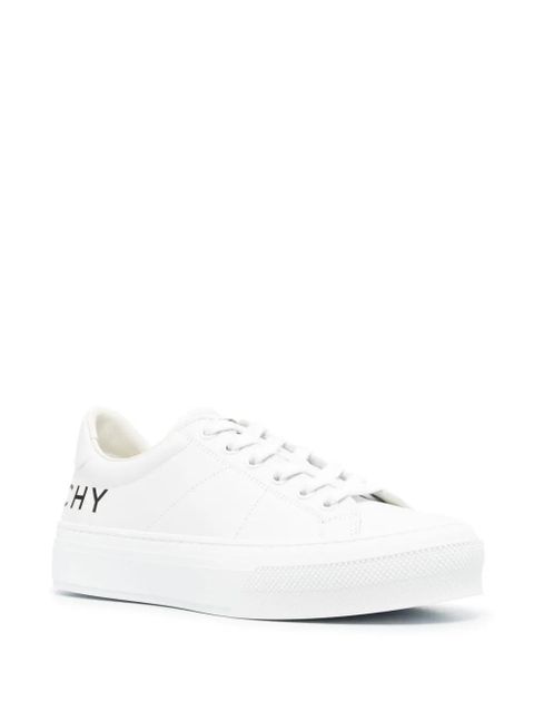 Givenchy logo-print leather low-top sneakers - White