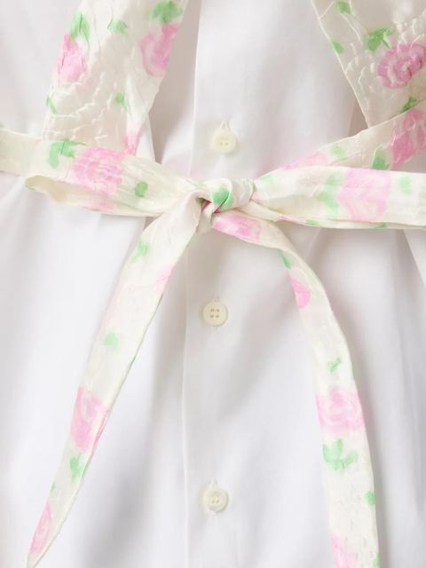 Miu Miu floral cloqué apron - Neutrals