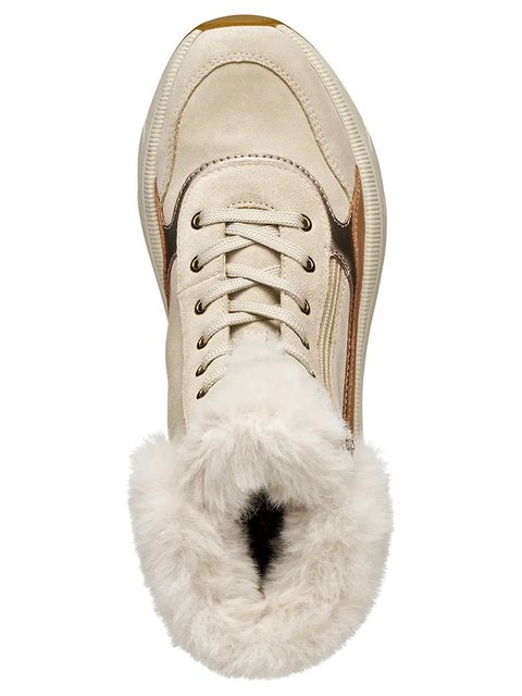 Geox botki D DIAMANTA damskie kolor beżowy na platformie ocieplone D56UFB 02285 CH65A