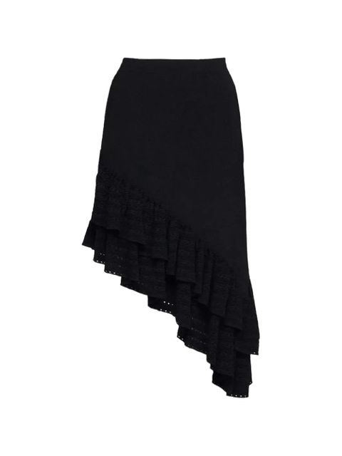 SANDRO ruffled asymmetric skirt - Black - zdjęcie produktu nr 1