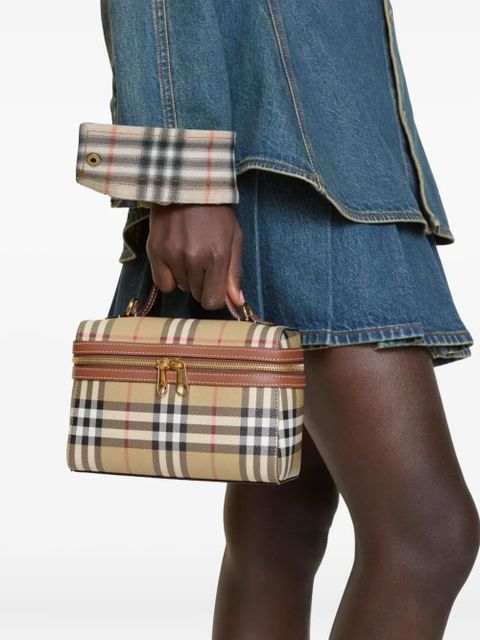 Burberry mini check vanity cross body bag - Neutrals