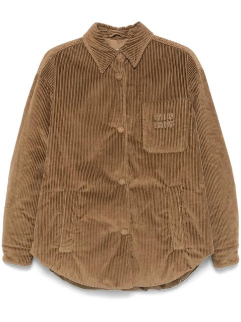 Miu Miu corduroy puffer jacket - Brown