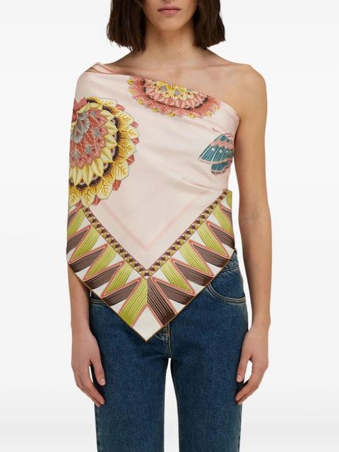 Ferragamo graphic-print silk scarf - Pink