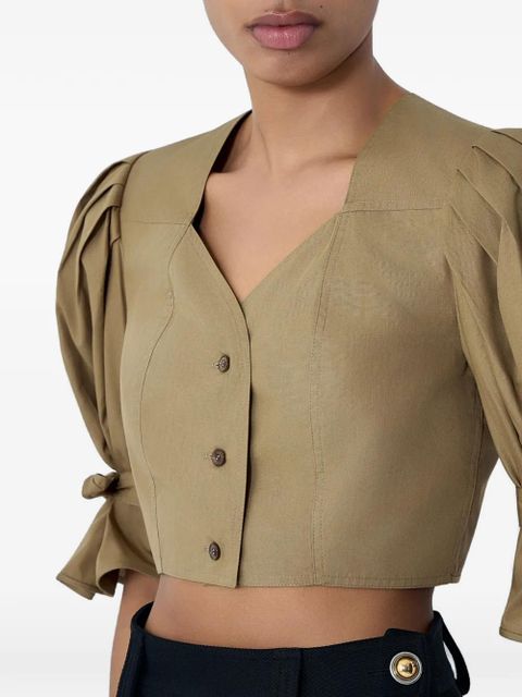 Chloé buttoned cropped shirt - Green