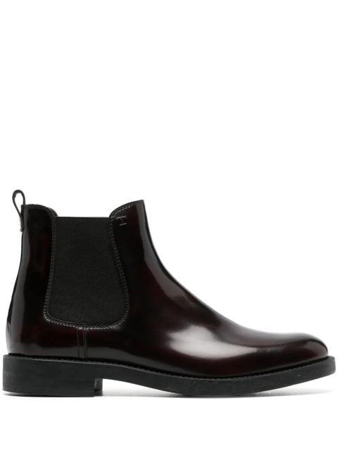 Tod's Chelsea leather ankle boots - Red - zdjęcie produktu nr 1