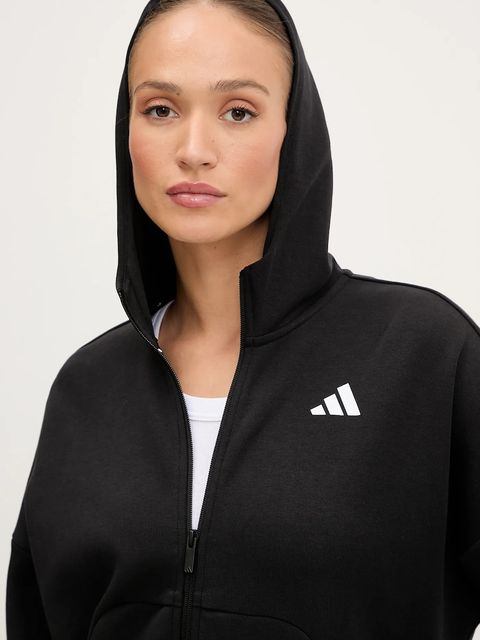 adidas bluza Future Icons damska kolor czarny z kapturem z nadrukiem JE3989