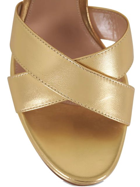 Gianvito Rossi cross-over platform sandals - Gold