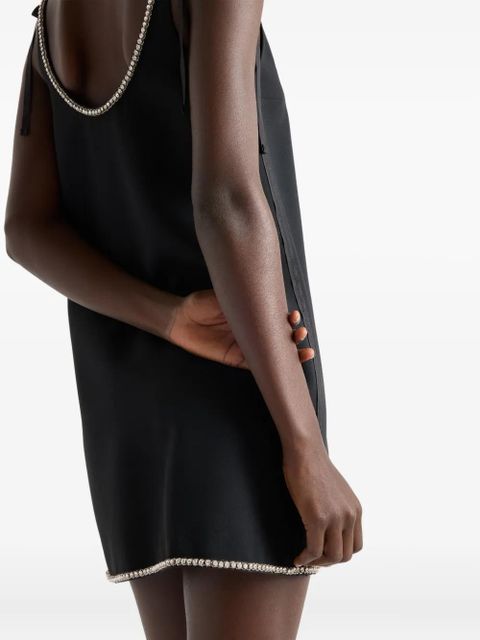 Prada beaded tie-strap mini dress - Black
