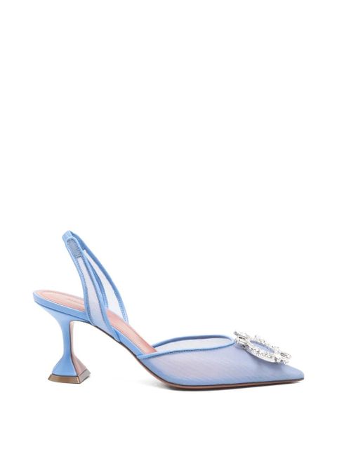 Amina Muaddi Begum mesh slingback pumps - Blue - zdjęcie produktu nr 1