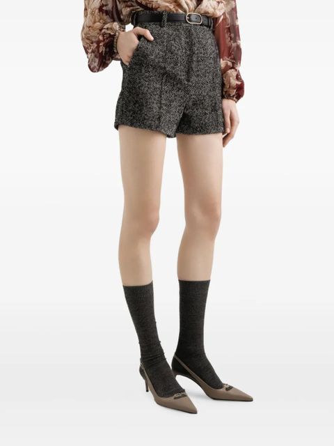 Dolce & Gabbana herringbone tweed shorts - Black