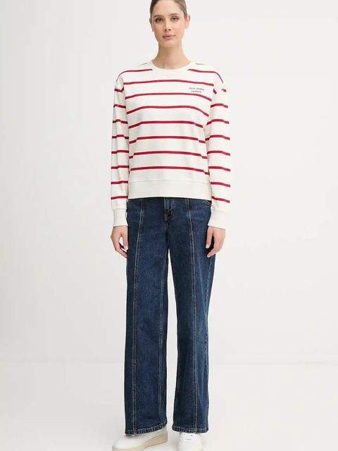 Pepe Jeans bluza bawełniana damska kolor beżowy wzorzysta PL5800020