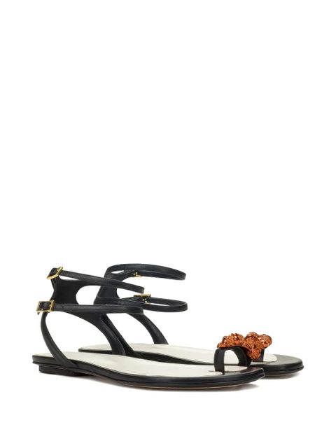 Lanvin knot-embellished flat sandals - Black - zdjęcie produktu nr 2