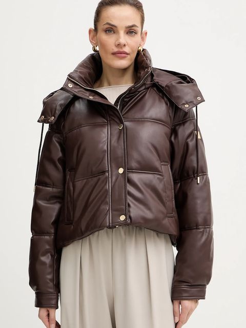 Fracomina kurtka kolor brązowy zimowa oversize FS25WC3002P41101 - zdjęcie produktu nr 1