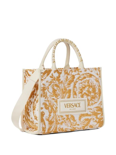 Versace small Barocco Athena tote bag - White