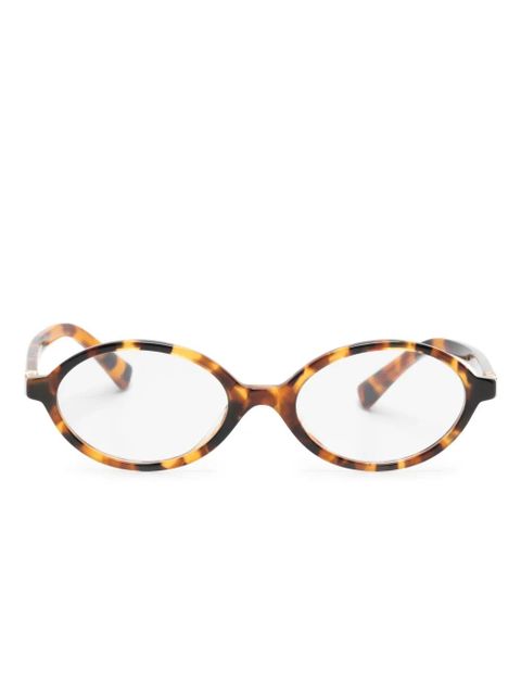 Miu Miu Eyewear tortoiseshell oval-frame glasses - Brown - zdjęcie produktu nr 1
