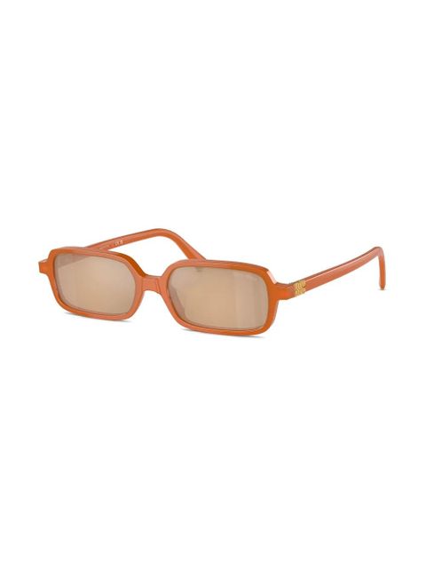 Miu Miu Eyewear logo-lettering sunglasses - Orange - zdjęcie produktu nr 2