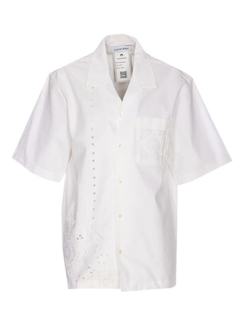 Marine Serre embroidered-detail shirt - White - zdjęcie produktu nr 1