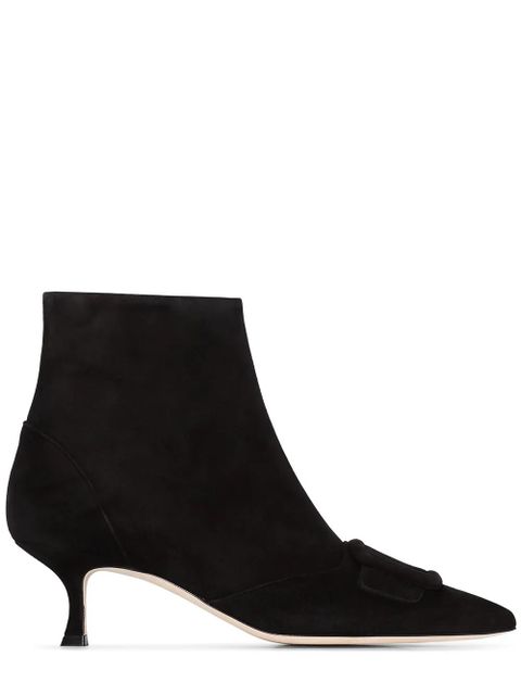 Manolo Blahnik Baylow tonal buckle ankle boots - Black - zdjęcie produktu nr 1