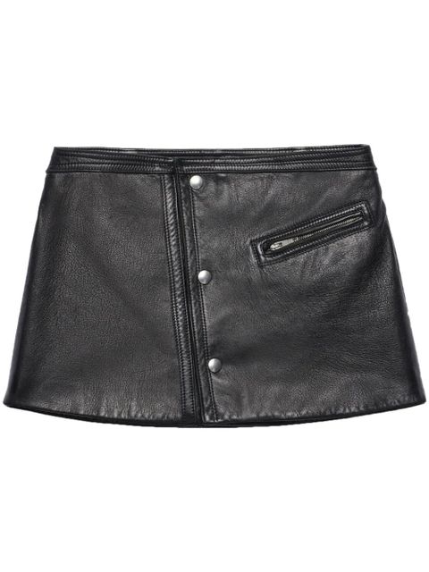 Prada leather miniskirt - Black - zdjęcie produktu nr 1