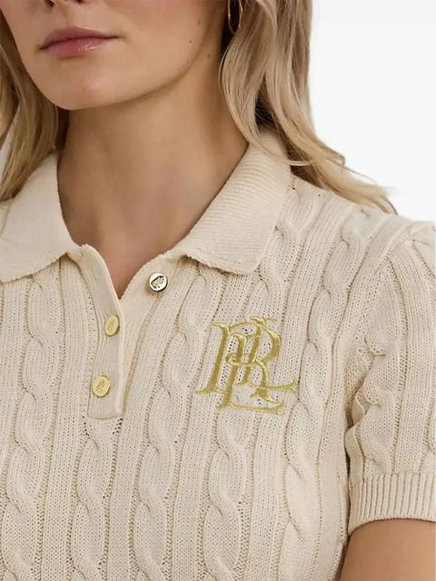 Lauren Ralph Lauren cable-knit polo top - Neutrals