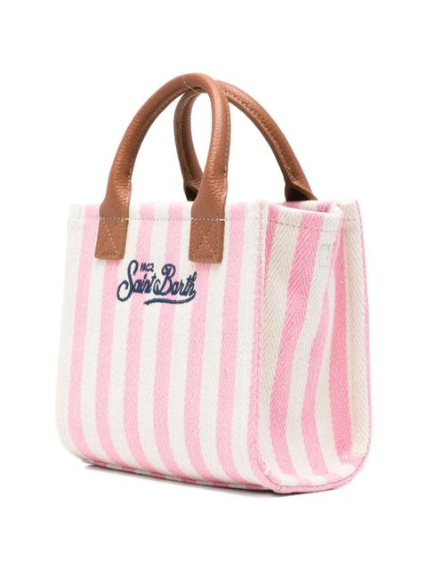 MC2 Saint Barth mini Vanity striped logo-embroidered tote bag - Pink - zdjęcie produktu nr 2