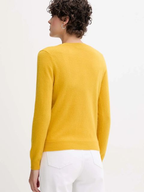 United Colors of Benetton sweter wełniany damski kolor żółty lekki - zdjęcie produktu nr 2