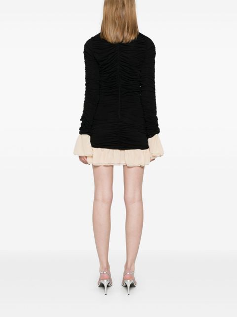 ROTATE BIRGER CHRISTENSEN ruched long-sleeve mini dress - Black