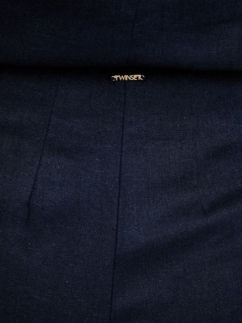 Twinset spodnie z dodatkiem lnu