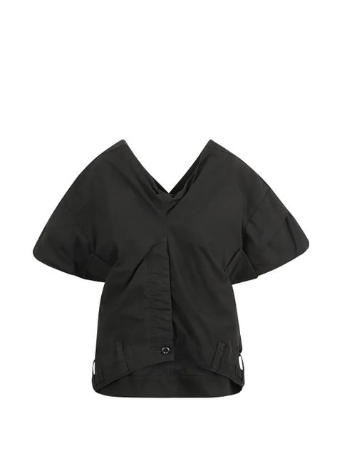 Balenciaga belt-loop V-neck top - Black - zdjęcie produktu nr 2