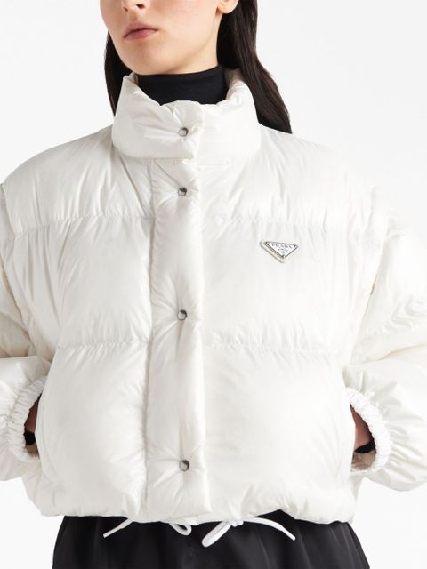 Prada Re-Nylon cropped down jacket - White