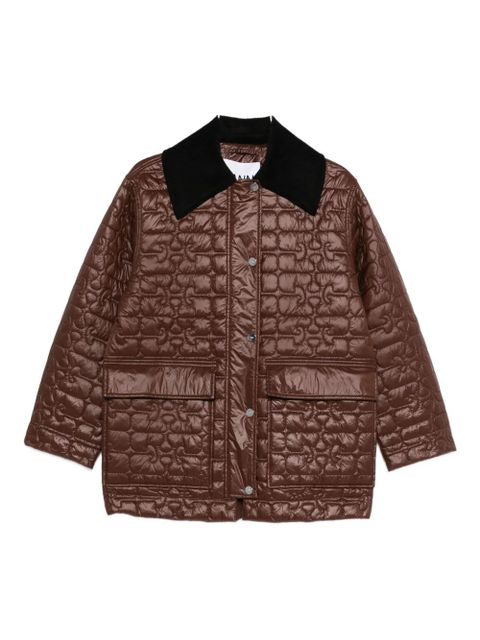 GANNI quilted coat - Brown