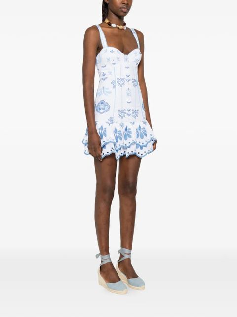 Charo Ruiz Ibiza Niva embroidered mini dress - White