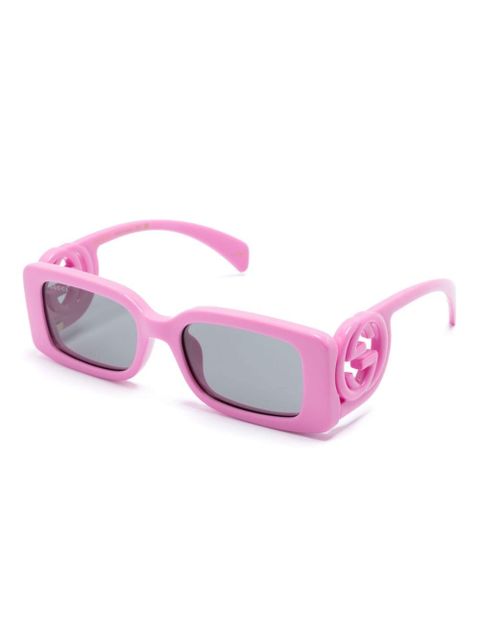 Gucci Eyewear Interlocking G rectangle-frame sunglasses - Pink - zdjęcie produktu nr 2