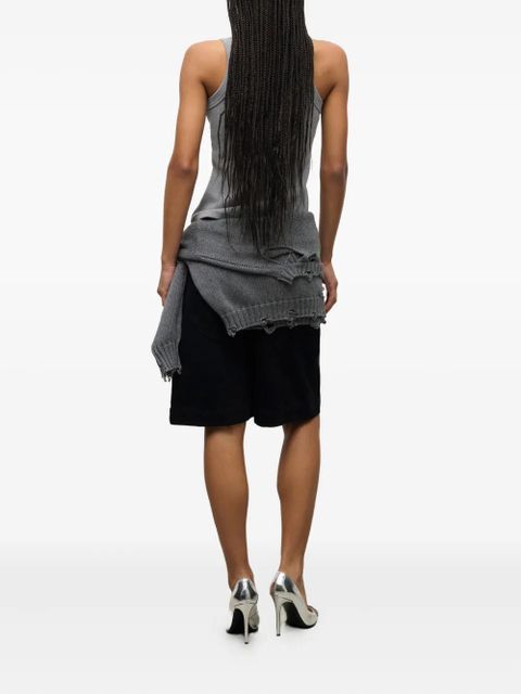 AREA crystal-embellished ribbed tank top - Grey