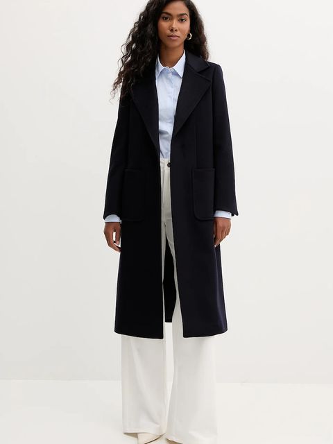 MAX&Co. koszula damska kolor niebieski slim z kołnierzykiem klasycznym 2528116014200