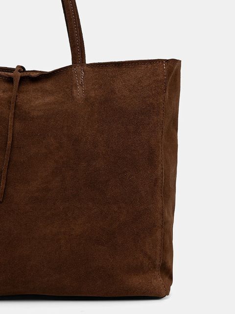 Answear.LAB torebka zamszowa kolor brązowy