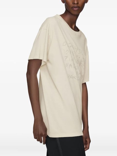 Maison Margiela numbers-print round-neck T-shirt - Neutrals