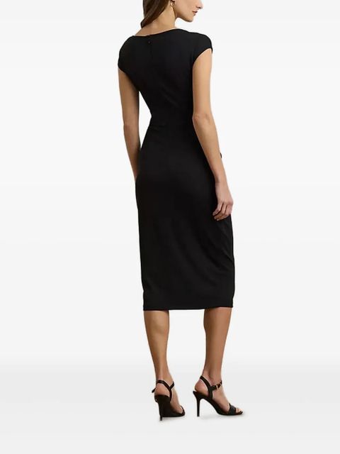 Lauren Ralph Lauren ring-yrim jersey cap-sleeve midi dress - Black