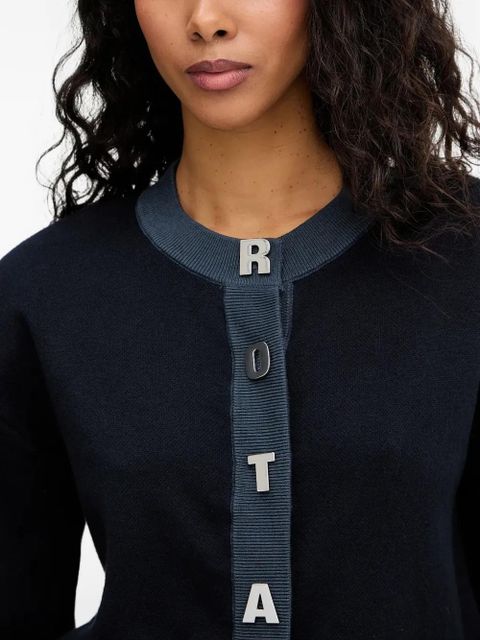 ROTATE BIRGER CHRISTENSEN letter-embellishment cardigan - Blue