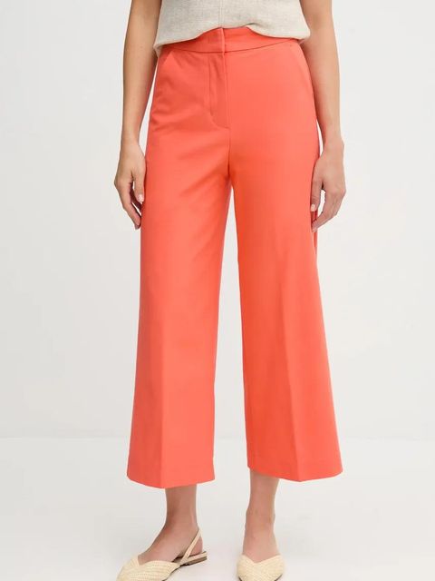 United Colors of Benetton spodnie damskie kolor pomarańczowy szerokie high waist 42A8DF08R - zdjęcie produktu nr 1